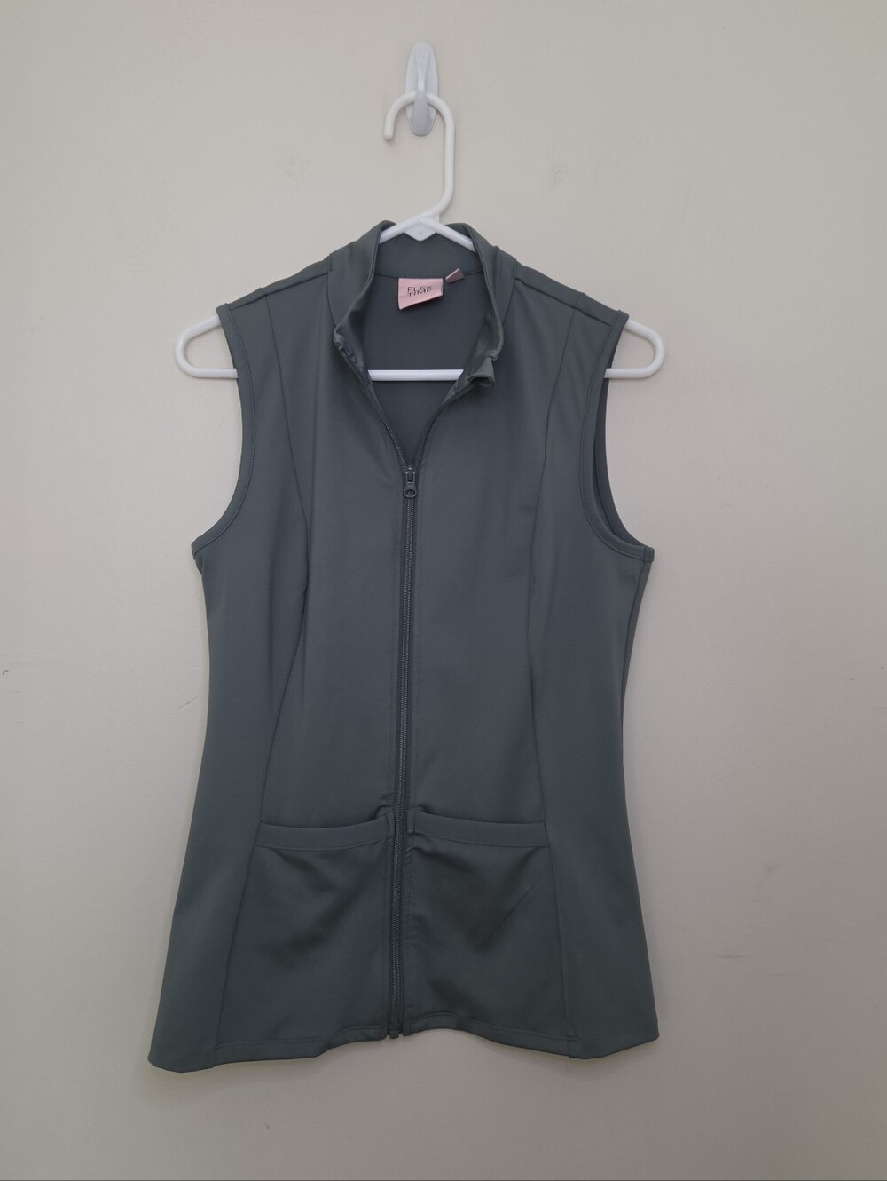 Women's Flex Time Green Zip Front Vest Sz Medium